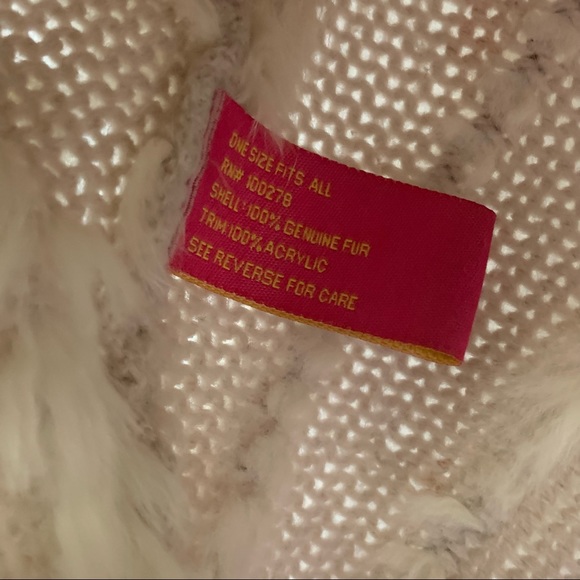 Rabbit Fur Cape Shawl Poncho Knit One Size - Picture 7 of 7